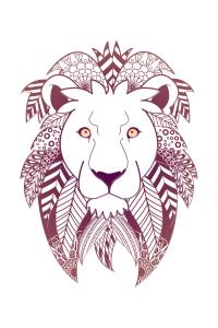 Mandala león morado