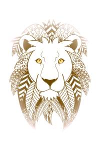 Mandala león marrón