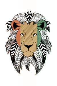 Mandala león de tres colores 2