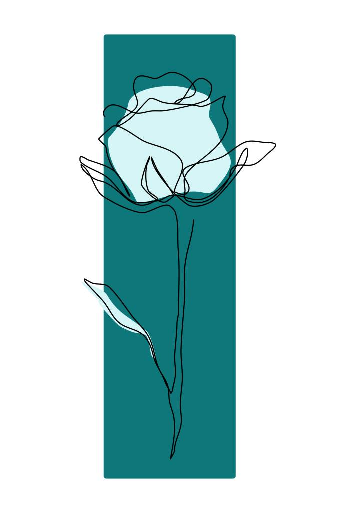 Cuadros con dibujo de una rosa Azul y azul claro