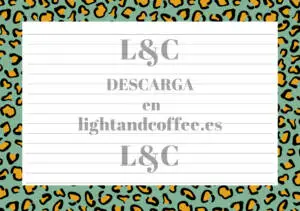 Hojas decoradas horizontales con patrón de leopardo azul y amarillo con rayas archivo pdf para descargar e imprimir gratis