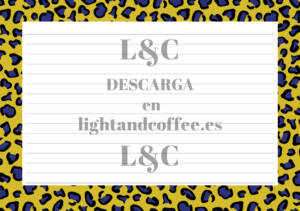 Hojas decoradas horizontales con patrón de leopardo azul oscuro y amarillo con rayas archivo pdf para descargar e imprimir gratis