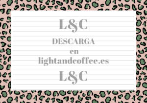 Hojas decoradas horizontales con patrón de leopardo rosado y verde con rayas archivo pdf para descargar e imprimir gratis