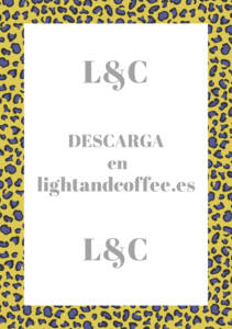 Hojas decoradas con patrones de leopardo amarillo y azul archivo pdf para la agenda tamaño A5 sin lineas para descargar e imprimir gratis