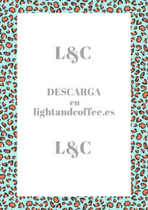 Hojas decoradas con patrones de leopardo azul y naranja para el cuaderno tamaño A4 sin rayas para descargar e imprimir gratis