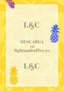 Hoja de cuaderno con patrones tropicales de piña de colores de tamaño A4 para imprimir gratis pdf
