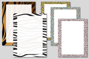 Hojas decoradas con patrones de animales para la agenda tamaño A5 sin lineas para descargar e imprimir gratis