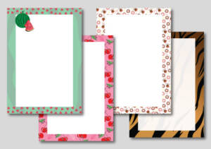 Hojas decoradas para el cuaderno tamaño A4 sin rayas para descargar e imprimir gratis