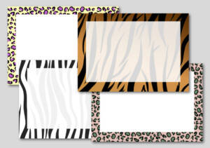 Hojas decoradas horizontales con patrones de animales sin rayas para descargar e imprimir gratis
