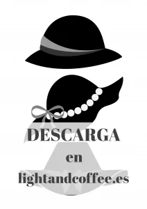 Plantillas photocall de sombrero de mujer en blanco y negro para descargar e imprimir gratis en pdf