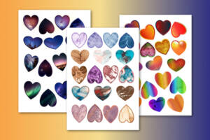 Collección de corazones de colores para descargar e imprimir gratis pdf
