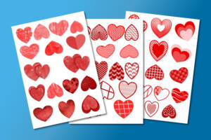 Collección de corazones rojos para descargar e imprimir gratis pdf