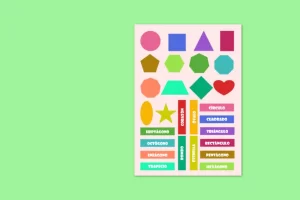 Plantillas de figuras geométricas de colores para descargar e imprimir pdf