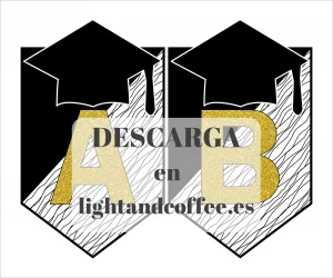 Letras decoradas en blanco y negro de graduación para descargar e imprimir gratis en pdf