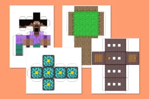 Imagenes para maquetas de Minecraft para imprimir en PdF gratis
