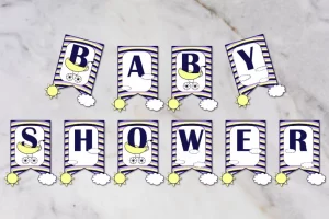 Letras baby shower niño para imprimir gratis pdf